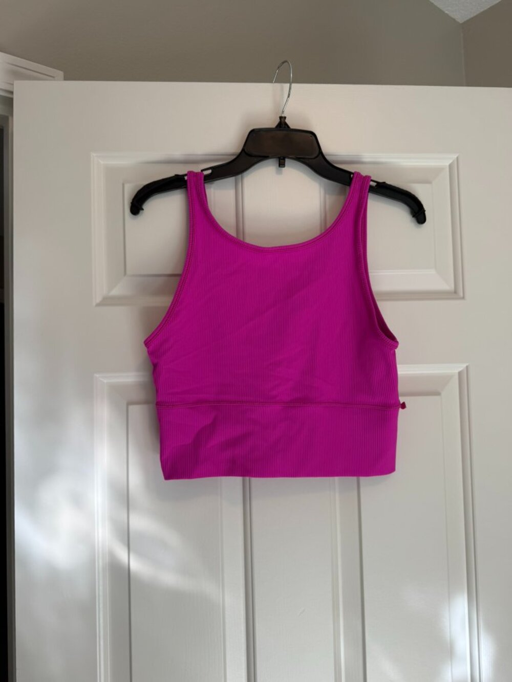 Hot Pink Longline Sports Bra Crop Tank